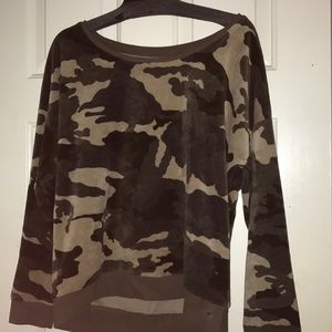 Velour camo sweater
